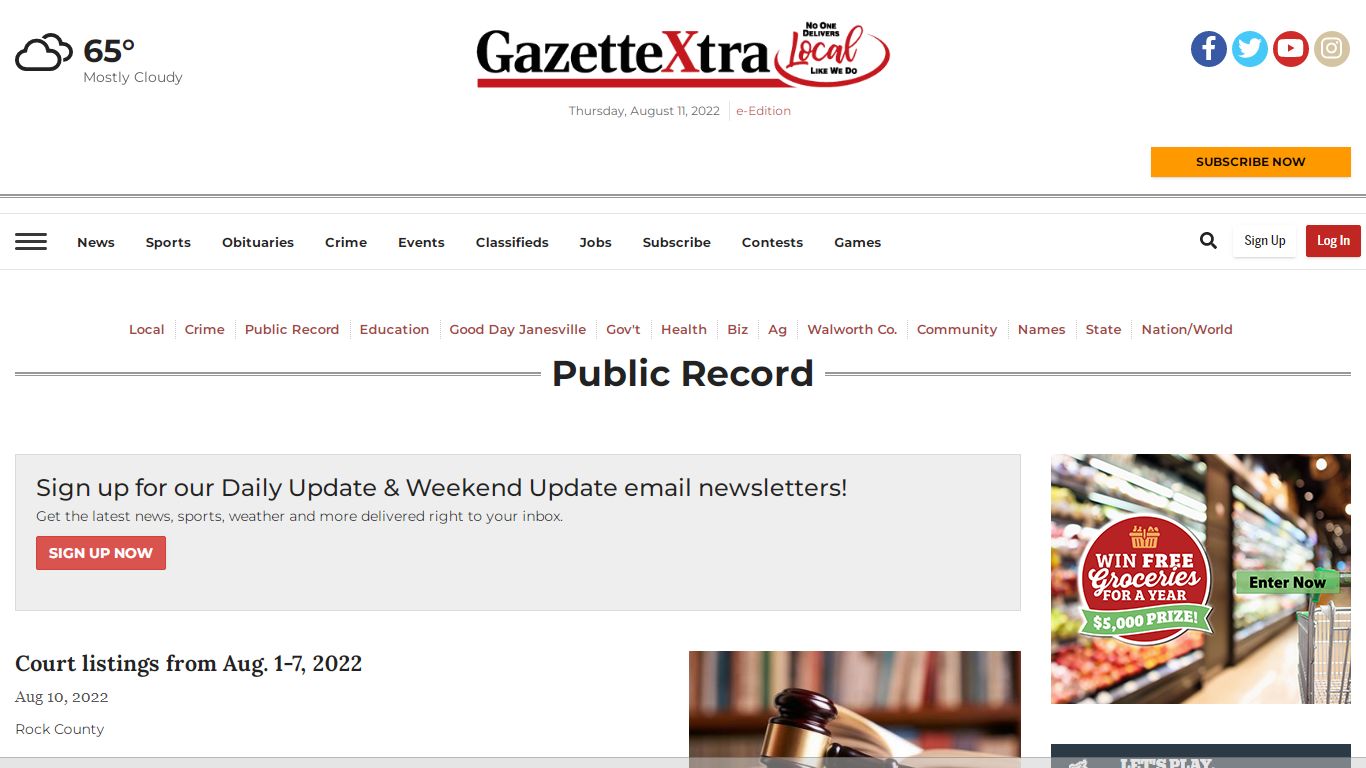 Public Record | gazettextra.com