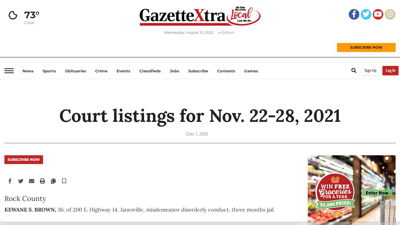 Court listings for Nov. 22-28, 2021 | Public Record ...